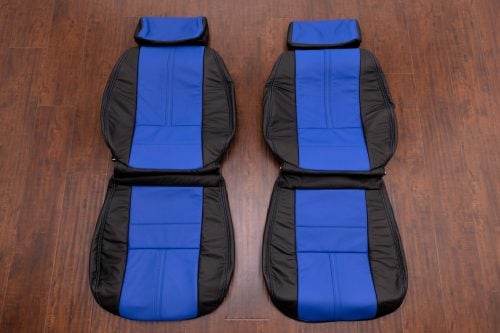 Black and Cobalt Blue leather seat upholstery for 1988-1992 Chevrolet Camaro