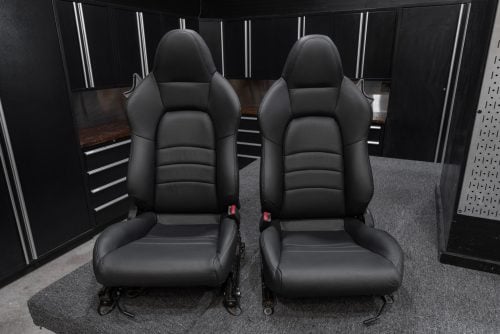 2006-2007 Honda S2000 aftermarket black leather seats installed