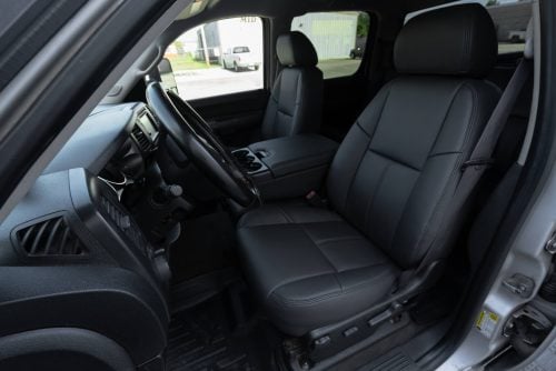 2007-2014 GMC Sierra with custom black leather seats installed
