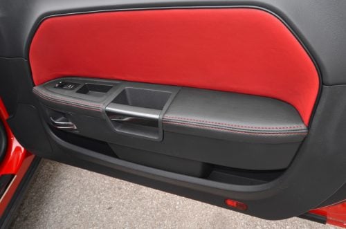 2009-2014 Dodge Challenger leather door armrest upholstery installed