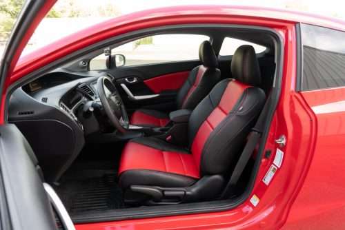 2014-2015 Honda Civic custom Black and Bright Red installed leather seats