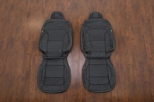 2016-2019 Ford Explorer custom black leather seat kit with Dove Grey stitching