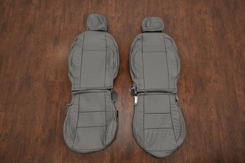Aftermarket light grey leather seat upholstery kit for 2016-2023 Toyota Tacoma