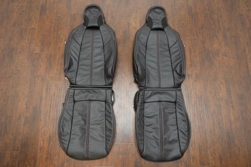 2016-2026 Mazda Miata Black replacement leather seat covers with Red stitching