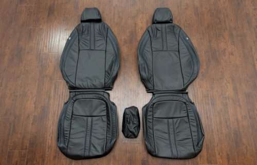 2017-2021 Honda Civic Black leather seats with Cobalt blue double-stitching