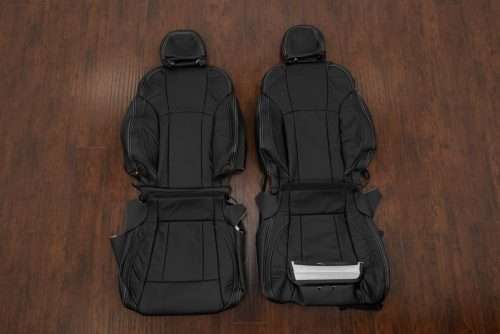 2020-2025 Subaru Outback custom black leather seats with White stitching