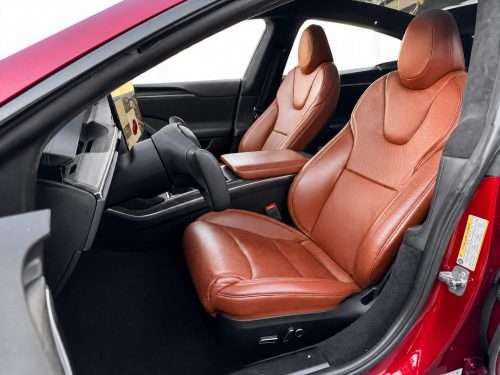 2021-2024 Tesla Model S custom Mitt Brown leather seats installed