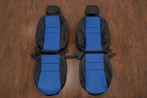 Acura TSX Black and Cobalt Blue leather seat upholstery kit