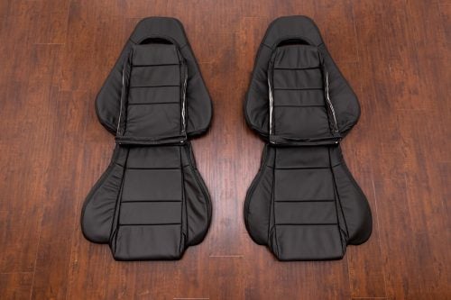 Aftermarket black leather seat upholstery kit - Mazda RX7