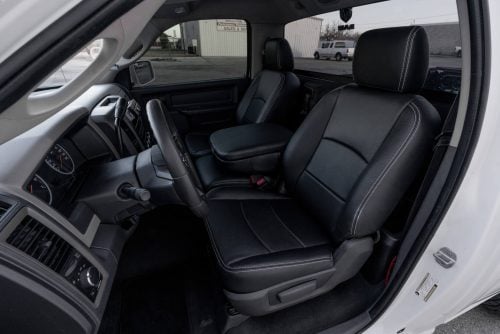 2009-2012 Dodge Ram Regular Cab aftermarket black leather seats