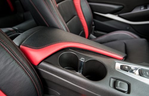 2016-2024 Chevrolet Camaro Aftermarket leather center console lid cover - thumbnail