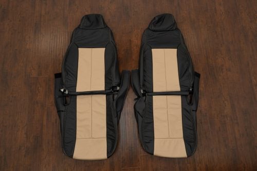 2003-2006 Jeep Wrangler blac bisque replacement leather seat covers