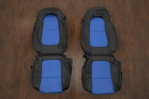 Black and Cobalt Blue leather seat upholstery for Chevrolet SSR