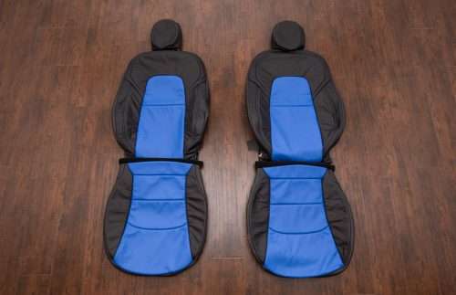 Tesla Model 3 Black and Cobalt Blue custom leather seat kit