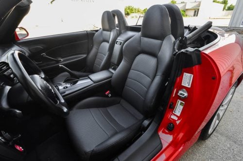 2006-2007 Honda S2000 with installed two-tone black and graphite leather seats