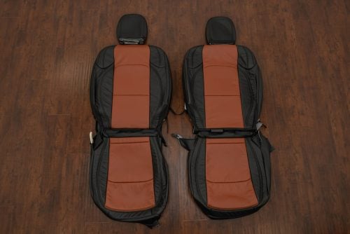 2018-2026 Jeep Wrangler black & mitt brown leather seat upholstery kit
