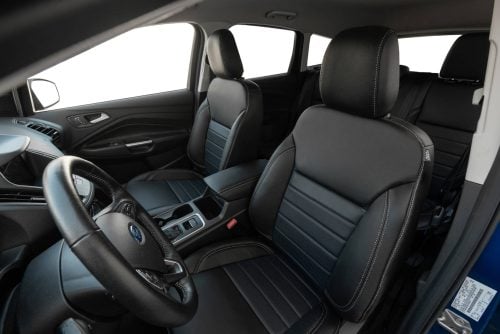 Black and Piazza Blue Perforated installed Ford Escape leather seats