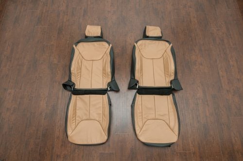 Black/Teak leather seat upholstery kit for JK Wrangler