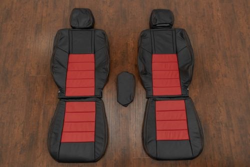 Dodge Challenger custom Black and Red leather seat kit