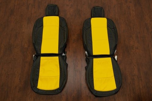 JL Wrangler Black and Yellow leather seat upholstery kit