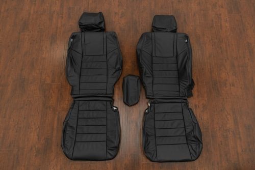 Black leather seat upholstery kit for 2011-2014 Dodge Challenger