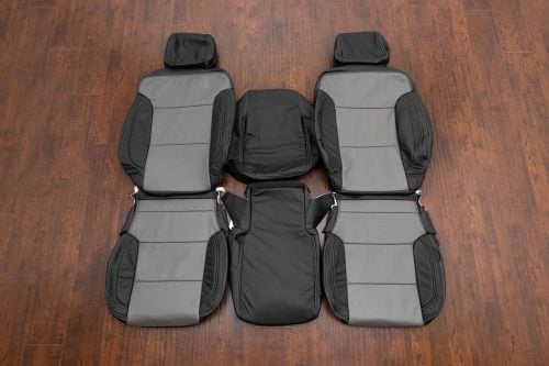 2014-2019 Chevy Silverado Black and Light Grey seat covers