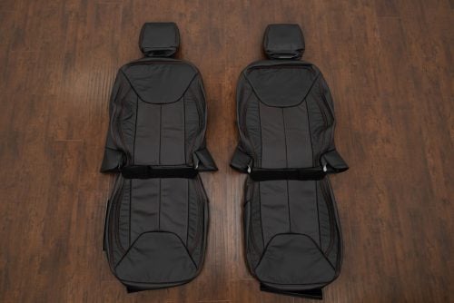 Black Piazza Red perforated JK Wrangler leather seats
