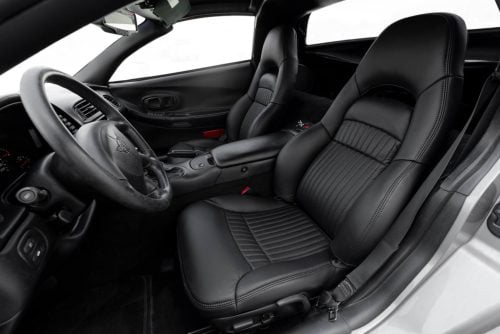 C5 Corvette aftermarket black leather seats installed