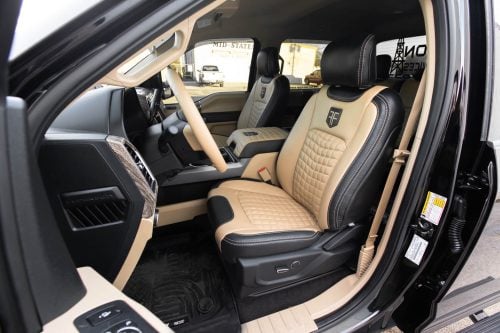 CNC Quilted Quadrata custom Ford SuperDuty leather seats installed