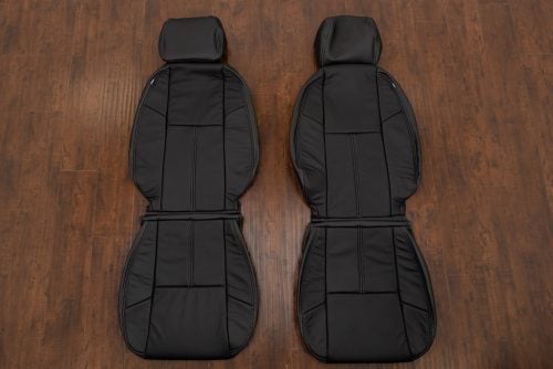 Chevrolet Tahoe black replacement leather seat covers with grey stitching