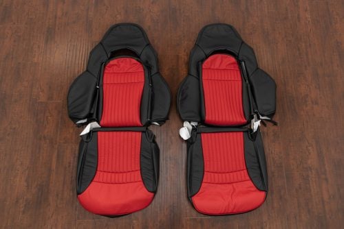 Chevrolet C5 Corvette black and bright red leather seat upholstery kit