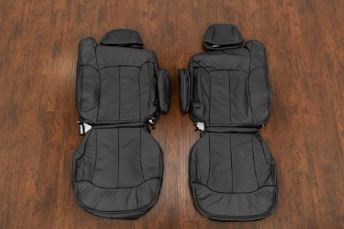 Chevrolet Silverado custom Dark Graphite leather seat upholstery kit - Thumbnail