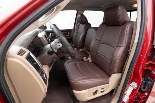 Coffee leather seats installed in 2009-2012 Dodge Ram