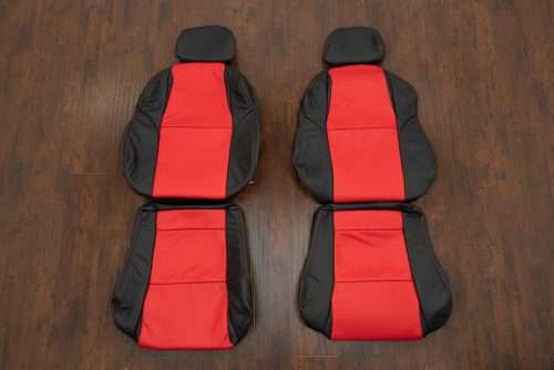 Custom Black and Bright Red leather seat kit for Pontiac GTO