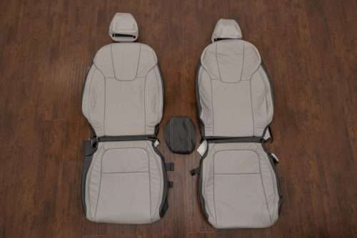Two-Tone Dark Graphite and Dove Grey Honda Insight leather seat upholstery kit