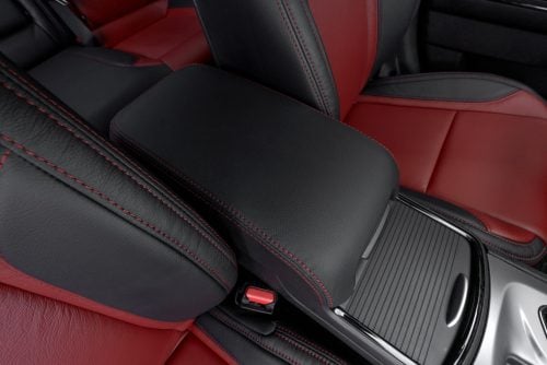 2015-2023 Dodge Challenger custom leather console lid cover upholstery installed
