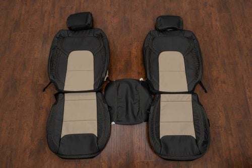 2019-2026 Dodge Ram Leather Seats in Black with Ivory inserts