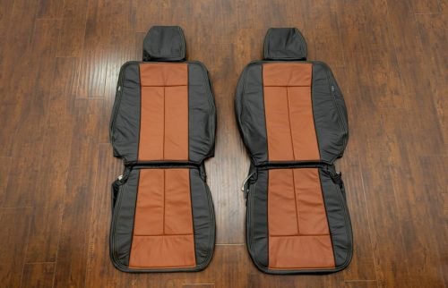 Ford Expedition aftermarket black and mitt brown leather seat upholstery kit