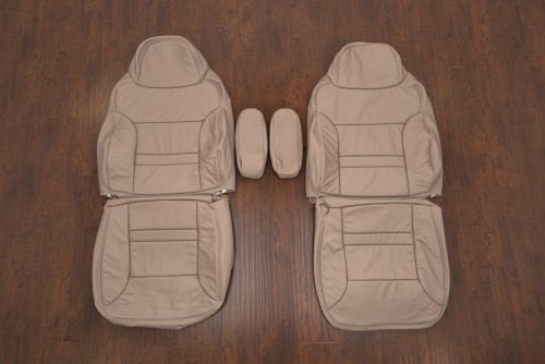 Ford Excursion Limited aftermarket leather seat upholstery kit in Adobe