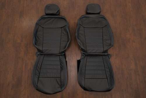 Ford Ranger replacement Black leather seat covers with Blue stitching