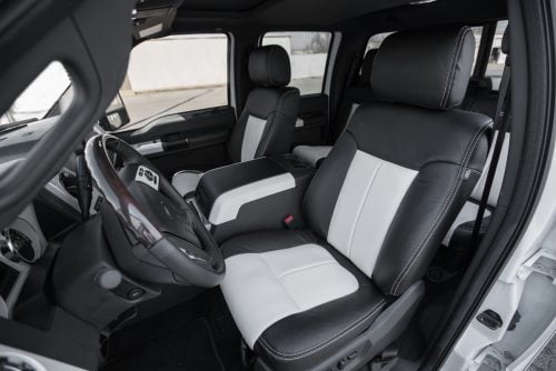 Black and White leather seats installed in 2011-2016 Ford SuperDuty