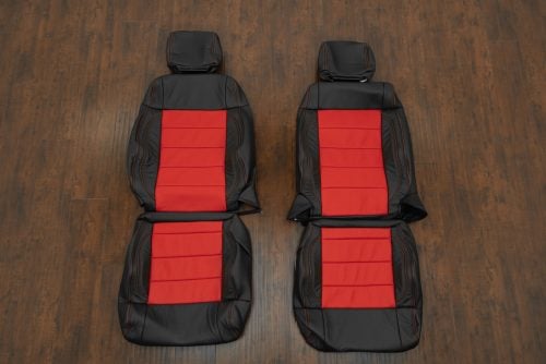 Black with Bright Red inserts Jeep Wrangler leather seat upholstery kit