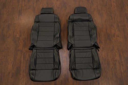 2007-2010 Jeep Wrangler Black leather seats with piazza yellow perforation