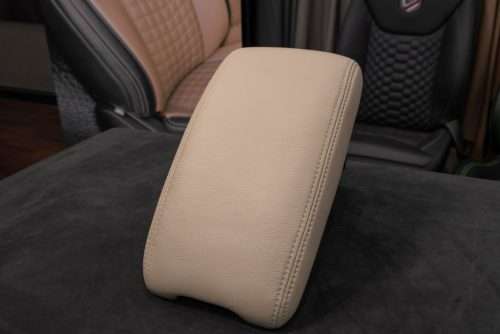 Lexus LX470 leather console lid cover upholstery installed