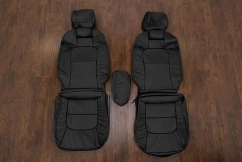 Lexus SC replacement black leather seat covers with contrast frost stitching
