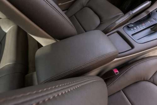 Lexus SC leather console lid cover upholstery installed