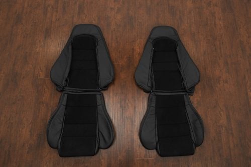 Mazda RX-7 leather seats with black suede