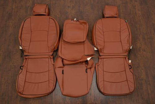 2013-2022 Dodge Ram Mitt Brown leather seat covers with black piping