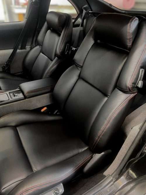 Nissan 300ZX black leather seats installed