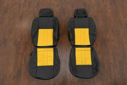 Nissan Xterra black and velocity yellow leather seat upholstery kit